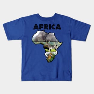 Africa Wildlife Continent Collage Kids T-Shirt